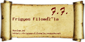 Frigyes Filoméla névjegykártya