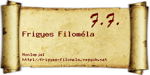 Frigyes Filoméla névjegykártya